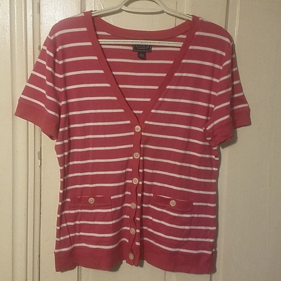 CHAPS by Ralph Lauren CLASSICS Pink & White  Button up Shirt - Picture 4 of 4